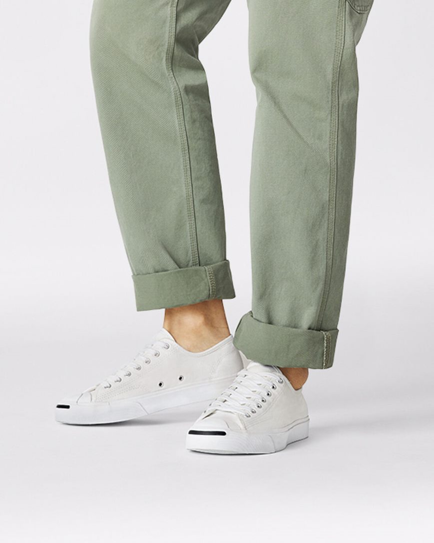 Tenisky Nizke Converse Jack Purcell Platene Panske Biele Čierne | SK NJDFG9